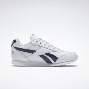 Adidasy Dziecięce Reebok Royal Classic Jogger 2.0 Białe/Granatowe/Srebrne Metal PL 81FCLWS